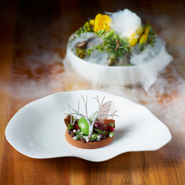 Gourmet dish at Schloss Elmau restaurant showcasing creative fine dining and culinary artistry